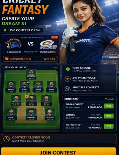 Come (Come Com) fantasy cricket & matchday visual 3